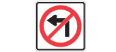 Ontario No left turn sign