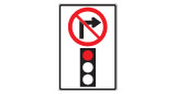Ontario No right turn on a red light sign