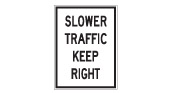 Ontario Slower traffic keep right sign