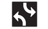 Ontario Two-way left-turn lane sign