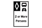 Ontario High-occupancy vehicle (HOV) lane sign
