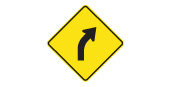 Ontario Slight bend in the road ahead sign