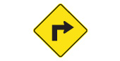 Ontario Sharp turn ahead sign