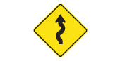 Ontario Winding road ahead sign