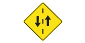 Ontario Two-way traffic ahead sign