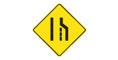 Ontario Right lane ends sign