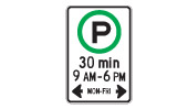 Ontario Parking permitted during posted times sign