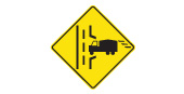 Ontario Truck entrance ahead sign