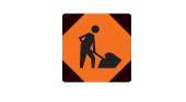 Ontario Road work ahead sign