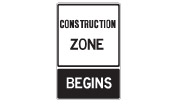 Ontario Construction zone begins sign